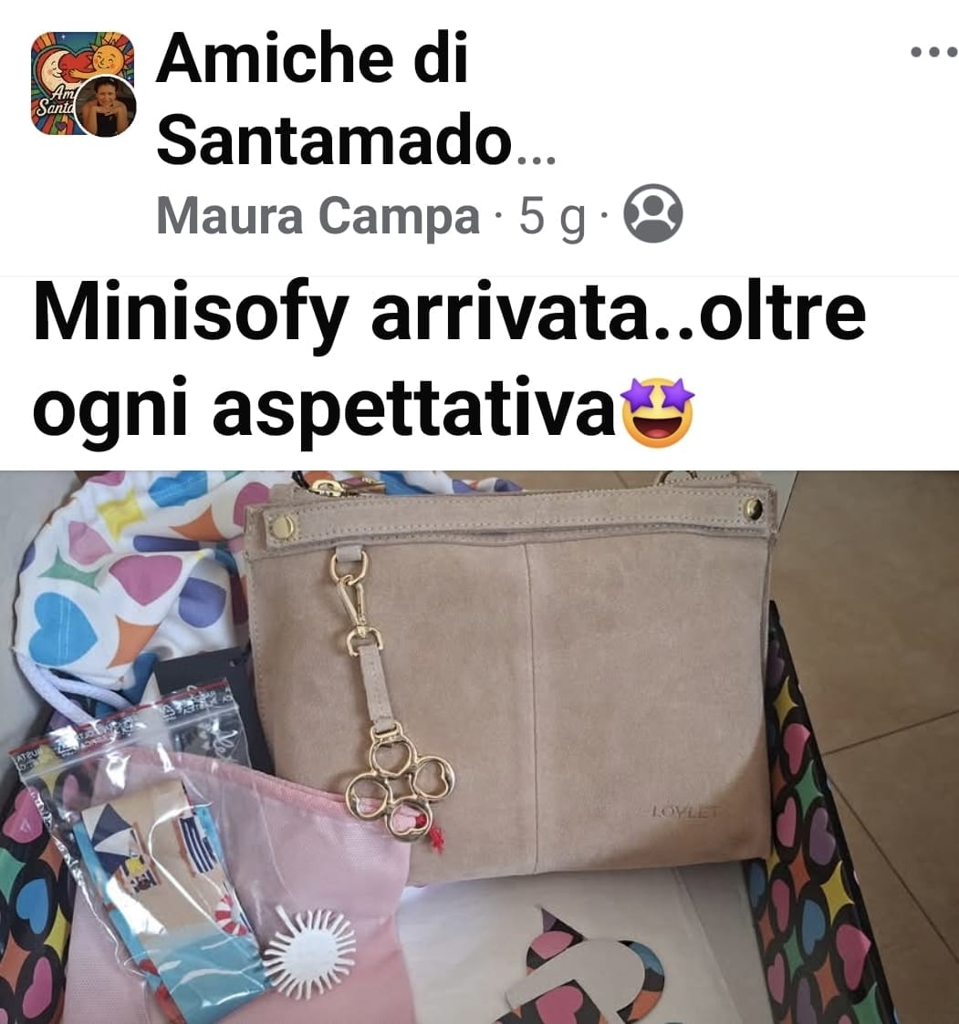 Customer photo review of BORSA MINI SOFY CAMOSCIO SABBIA
