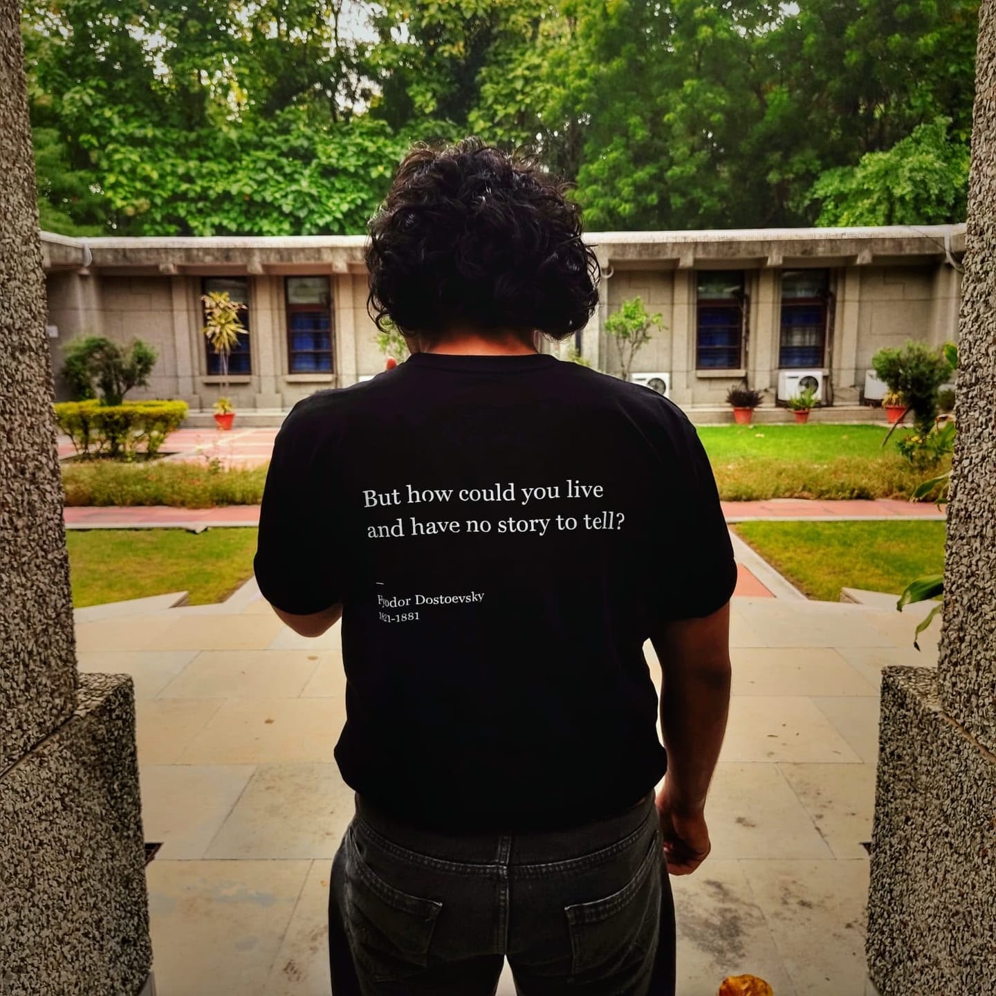 Customer photo review of No Story: Oversized Dostoevsky Literature Tee