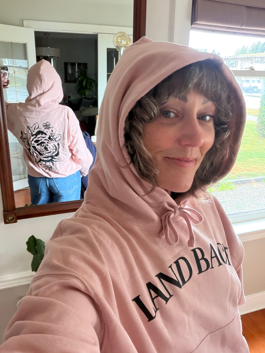 Customer photo review of Boxy-Style Women's Pink Rose 2.0 Hoodie