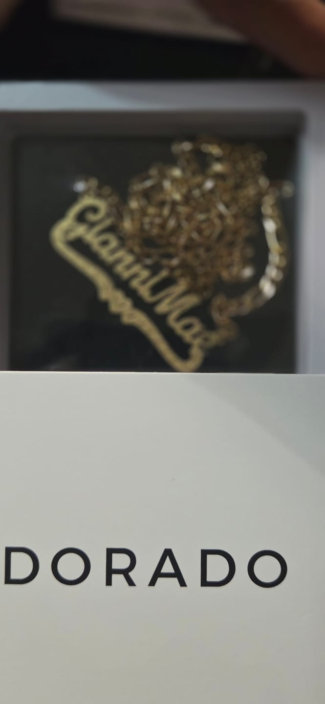 Customer photo review of Diamond Cut Heart Name Necklace