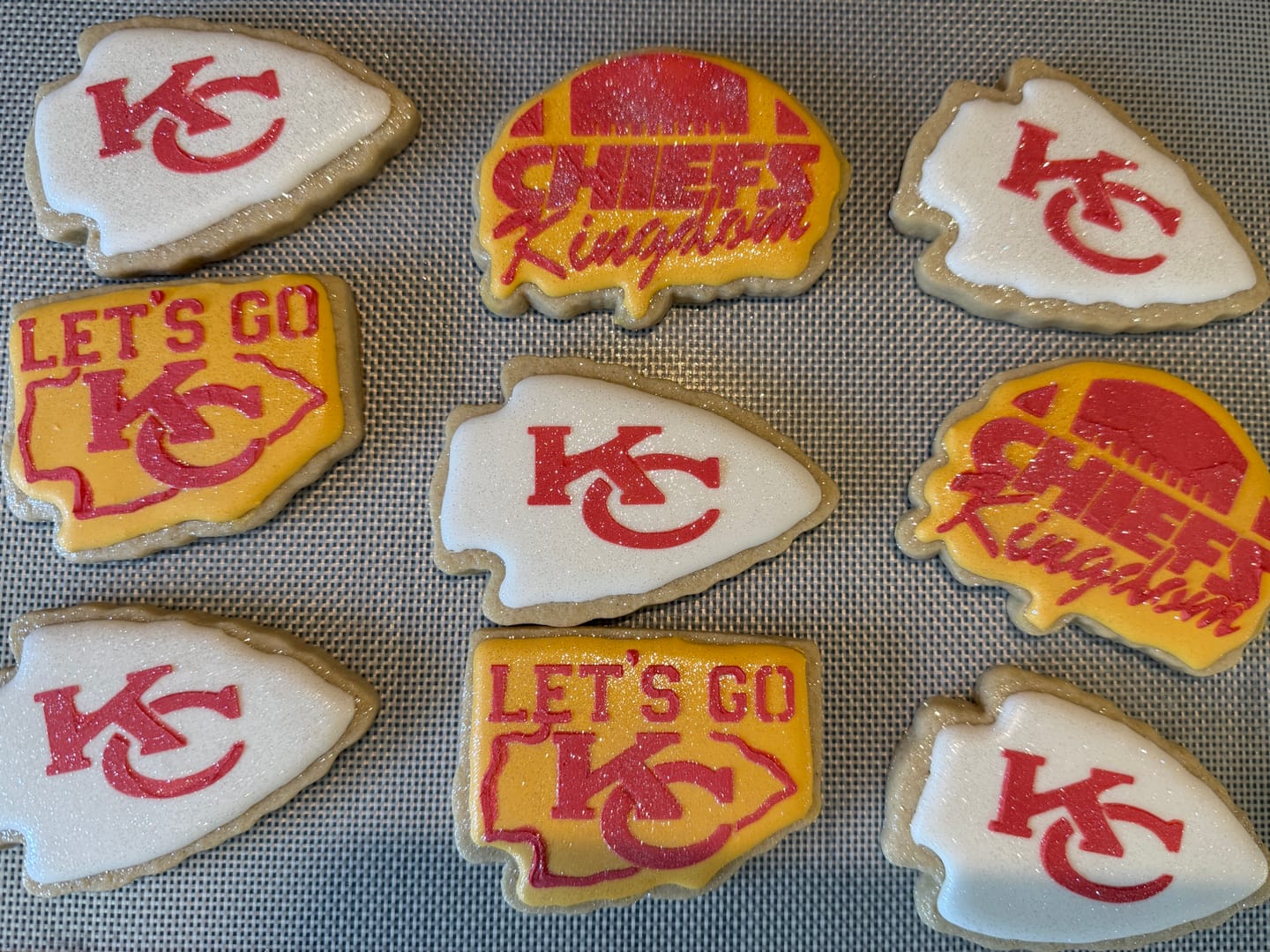 Customer photo review of Chiefs Kingdom Cookie Stencil Set