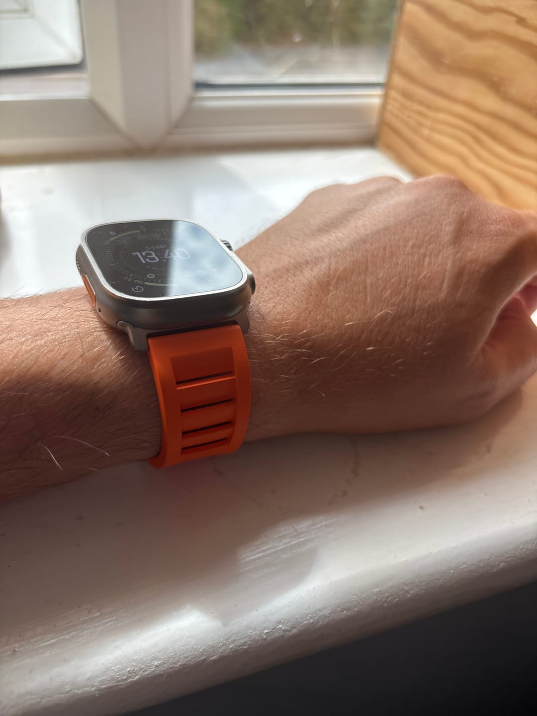 Customer photo review of Shark Gill Rubber Band - For Apple Watch ULTRA - Orange