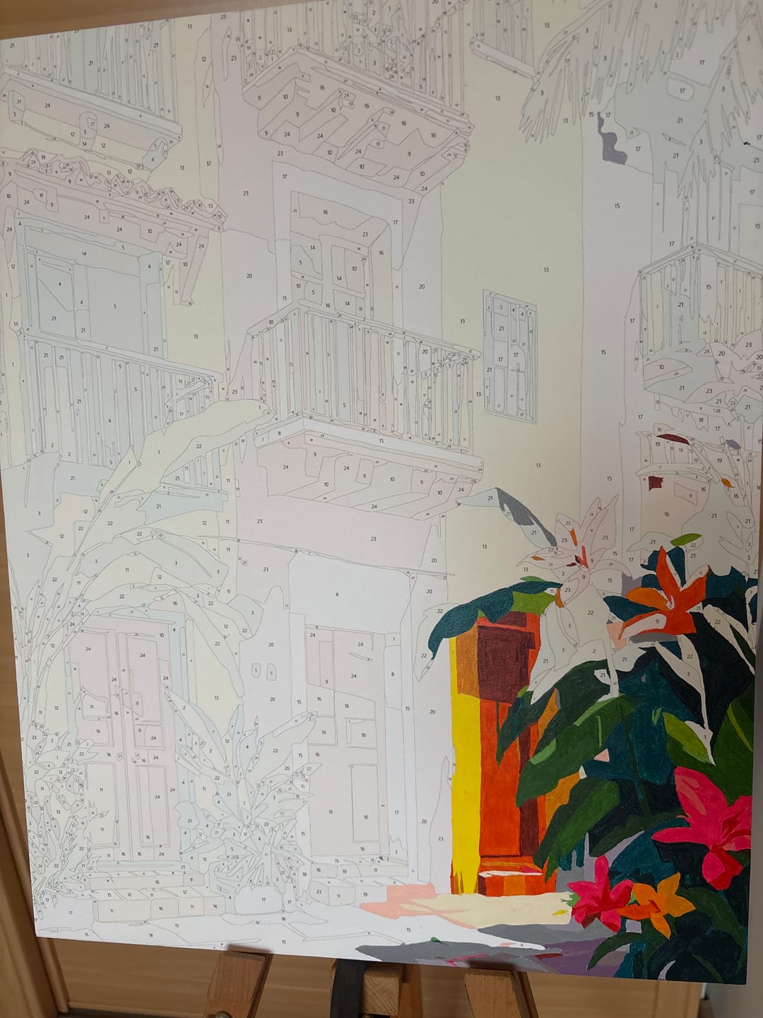Customer photo review of Tropical Facades | Paint by Number