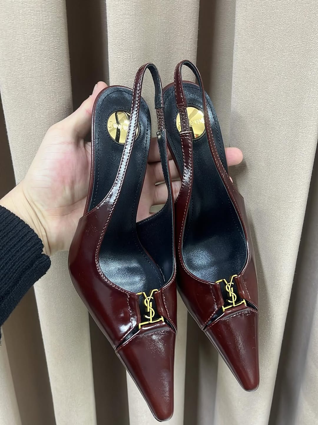 Customer photo review of Saint Laurent 2026 Babylone Slingback 90mm Sheepskin