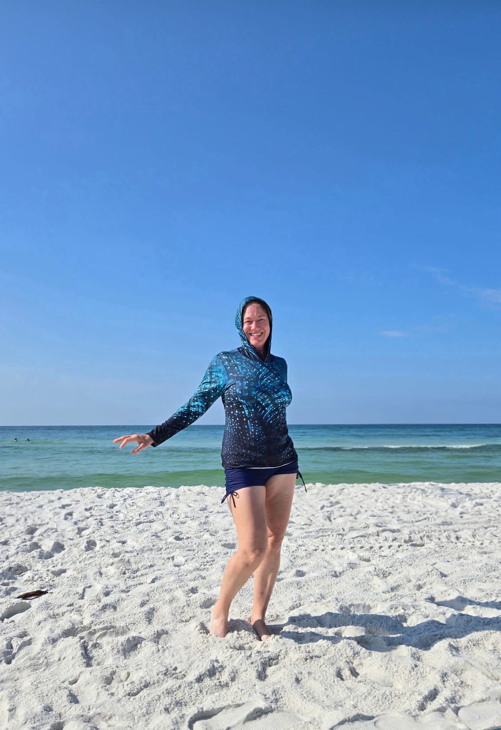 Customer photo review of Whale Shark Sport Tec Hooded Long Sleeve – Women's