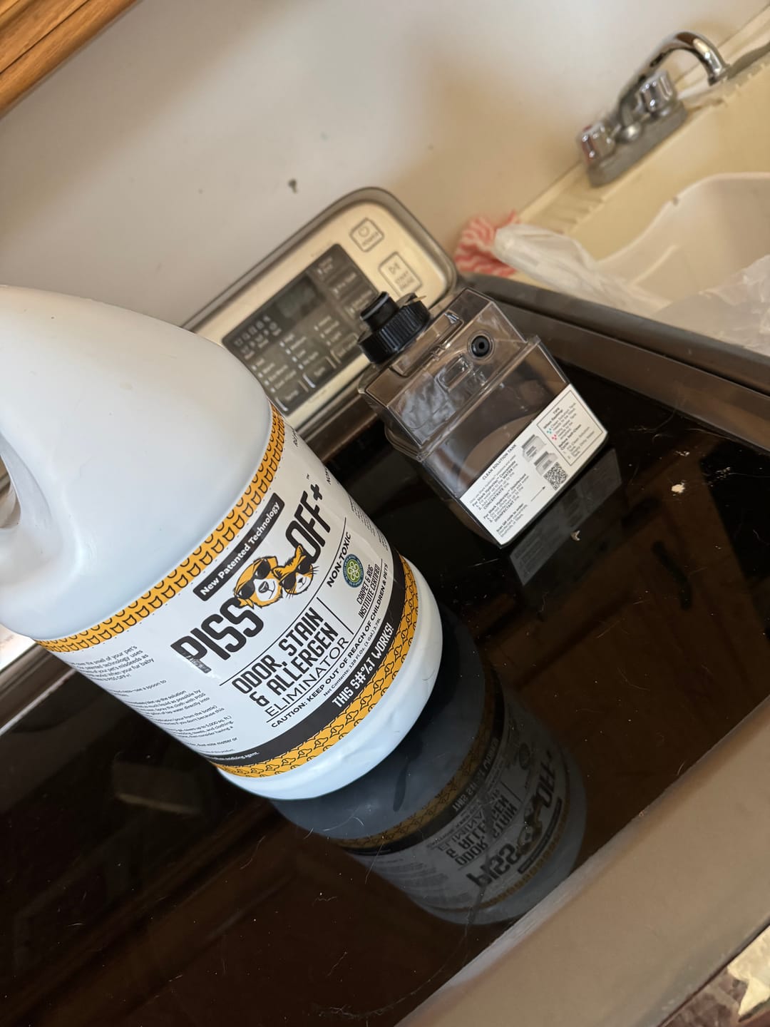 Customer photo review of 1 Gallon Jug PISS OFF+ All-Purpose Odor, Stain & Allergen Eliminator