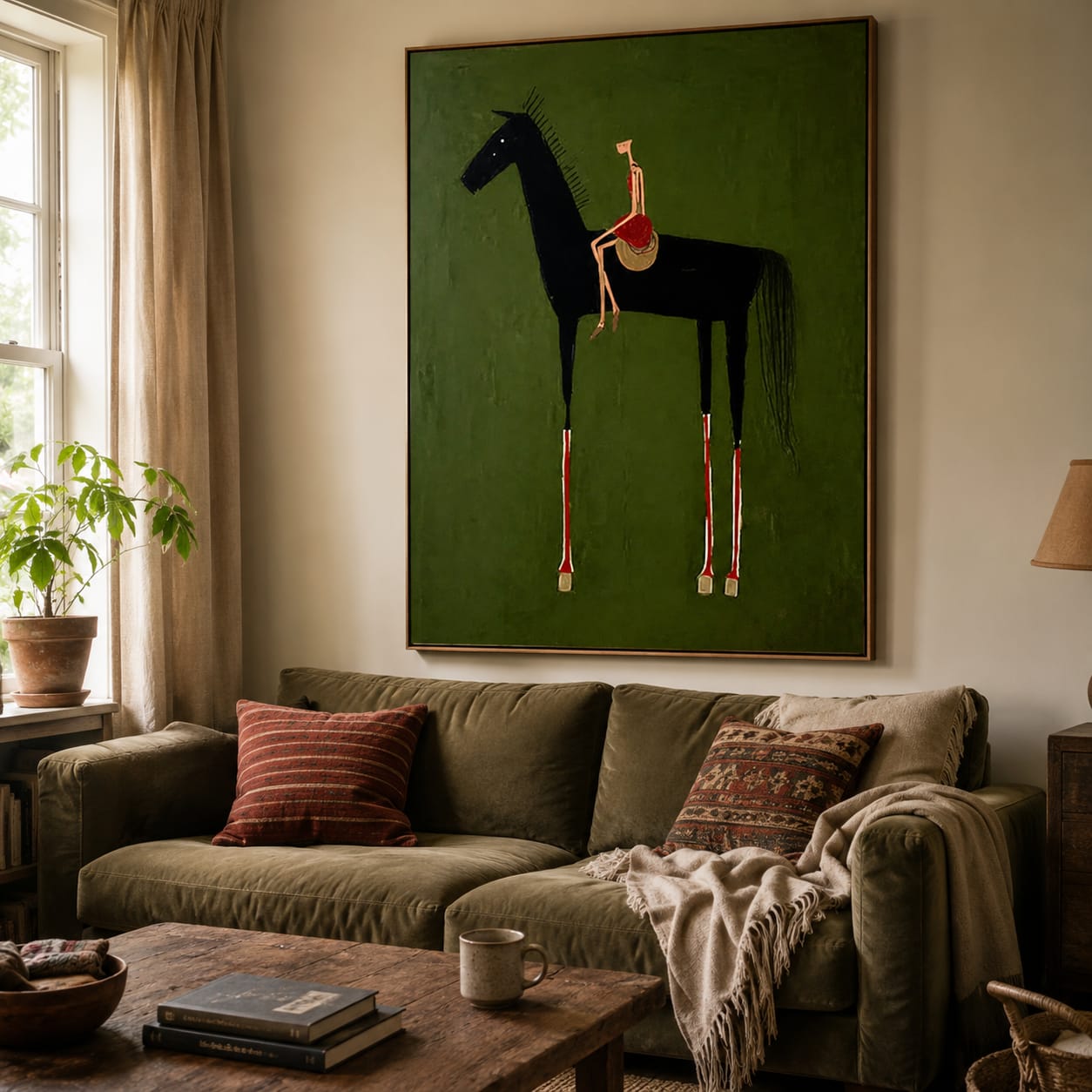 Customer photo review of Olive Rider-Modern Horse Painting