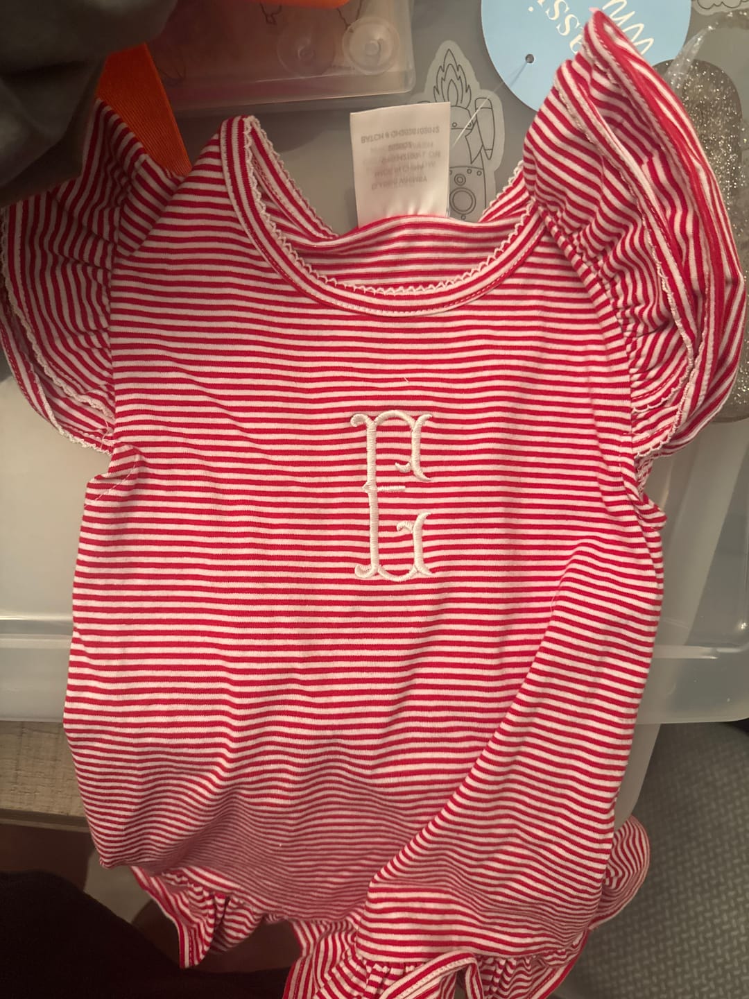 Customer photo review of Milly Stripe Ruffle Short Set Red