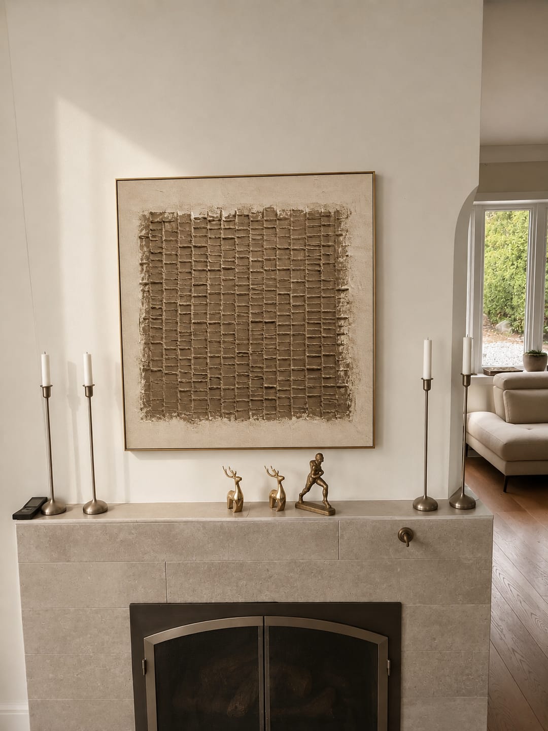 Customer photo review of "Silent Weave" – Wabi-Sabi Earth Tone Abstract Textured Acrylic Painting