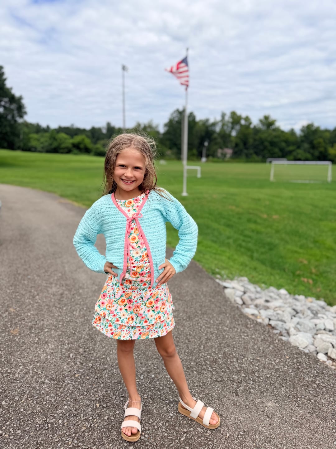 Customer photo review of Ice Blue Cardigan