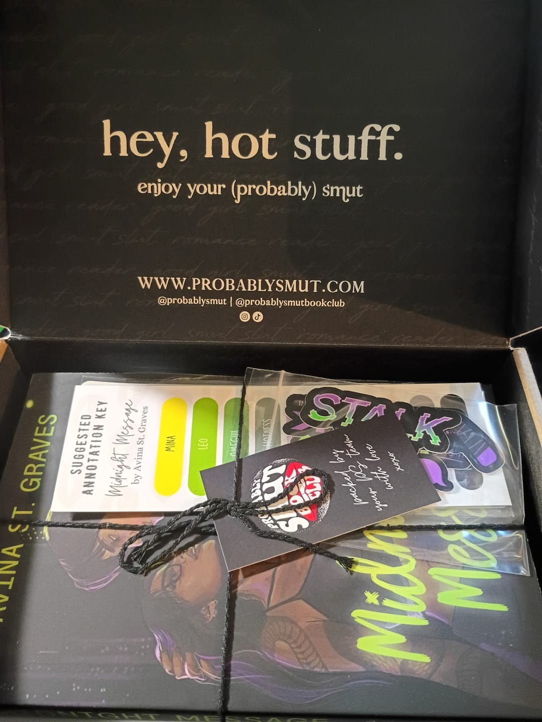 Customer photo review of smut slut book club subscription