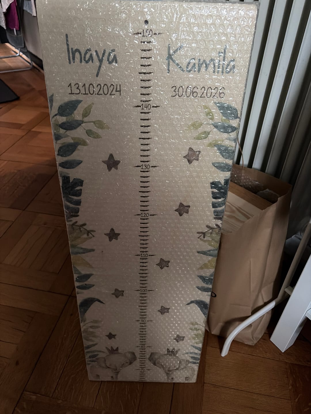Customer photo review of Geschwister Messlatte Kinder Holz