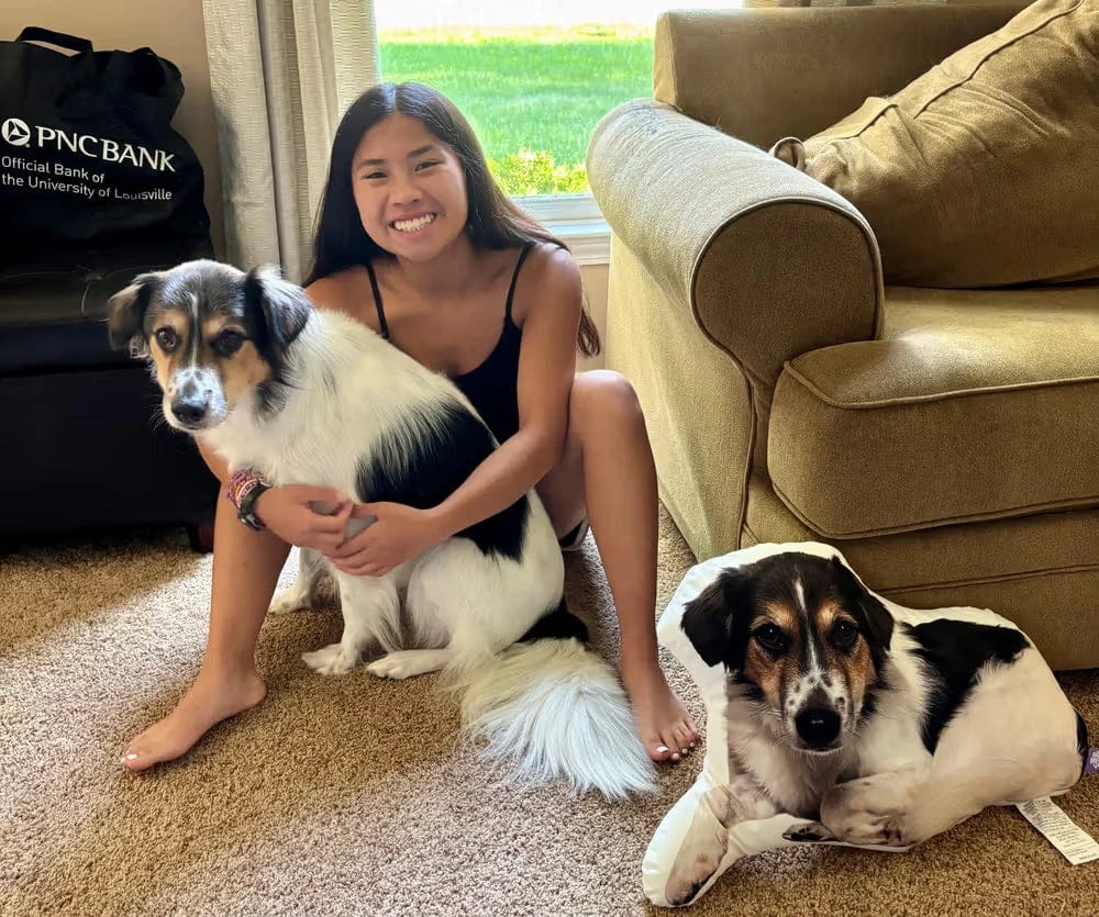 Customer photo review of Custom Photo Pillow for College & Back to School – Personalized Shaped Hug Pillow