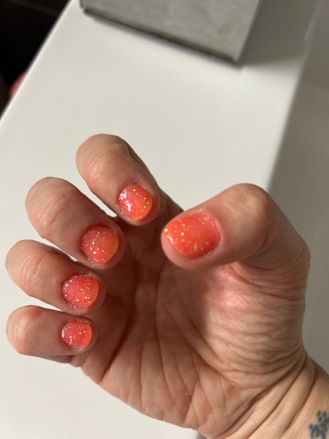 Customer photo review of Coral Blaze Dipping Powder