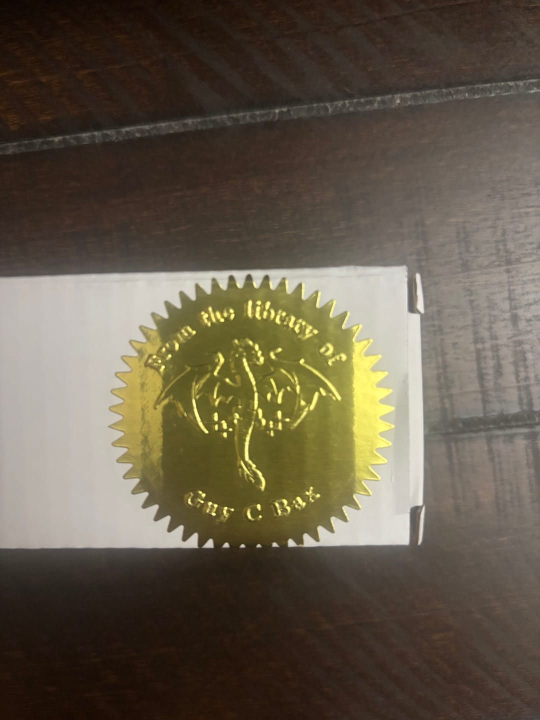 Customer photo review of Custom Book Embosser