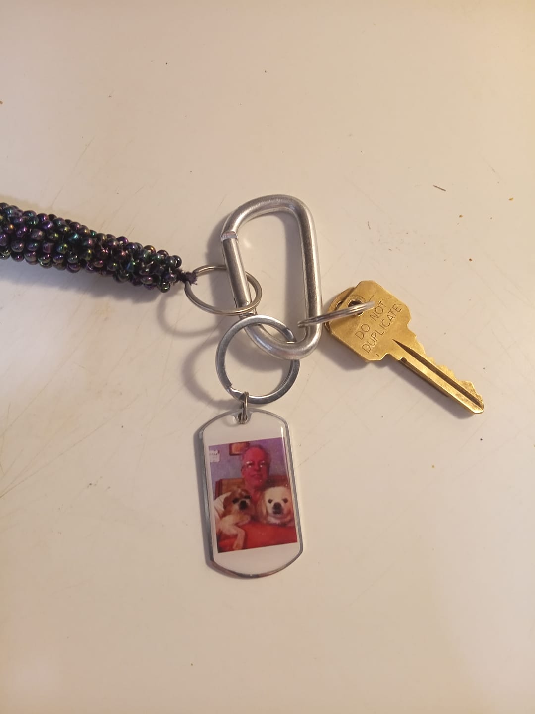 Customer photo review of Personalized Pet Keychain