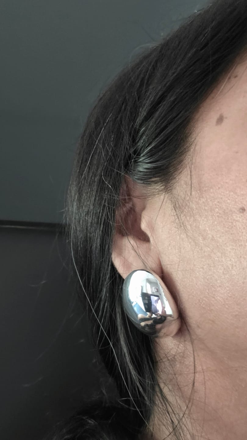 Customer photo review of Dome Stud Earrings