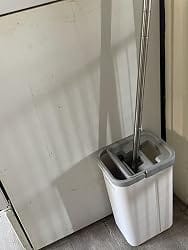Customer photo review of Flat Mop and Bucket Set with Wringer — Dual Chamber Dry & Wet Separation, 3 Washable Microfiber Pads, Stainless Steel Handle