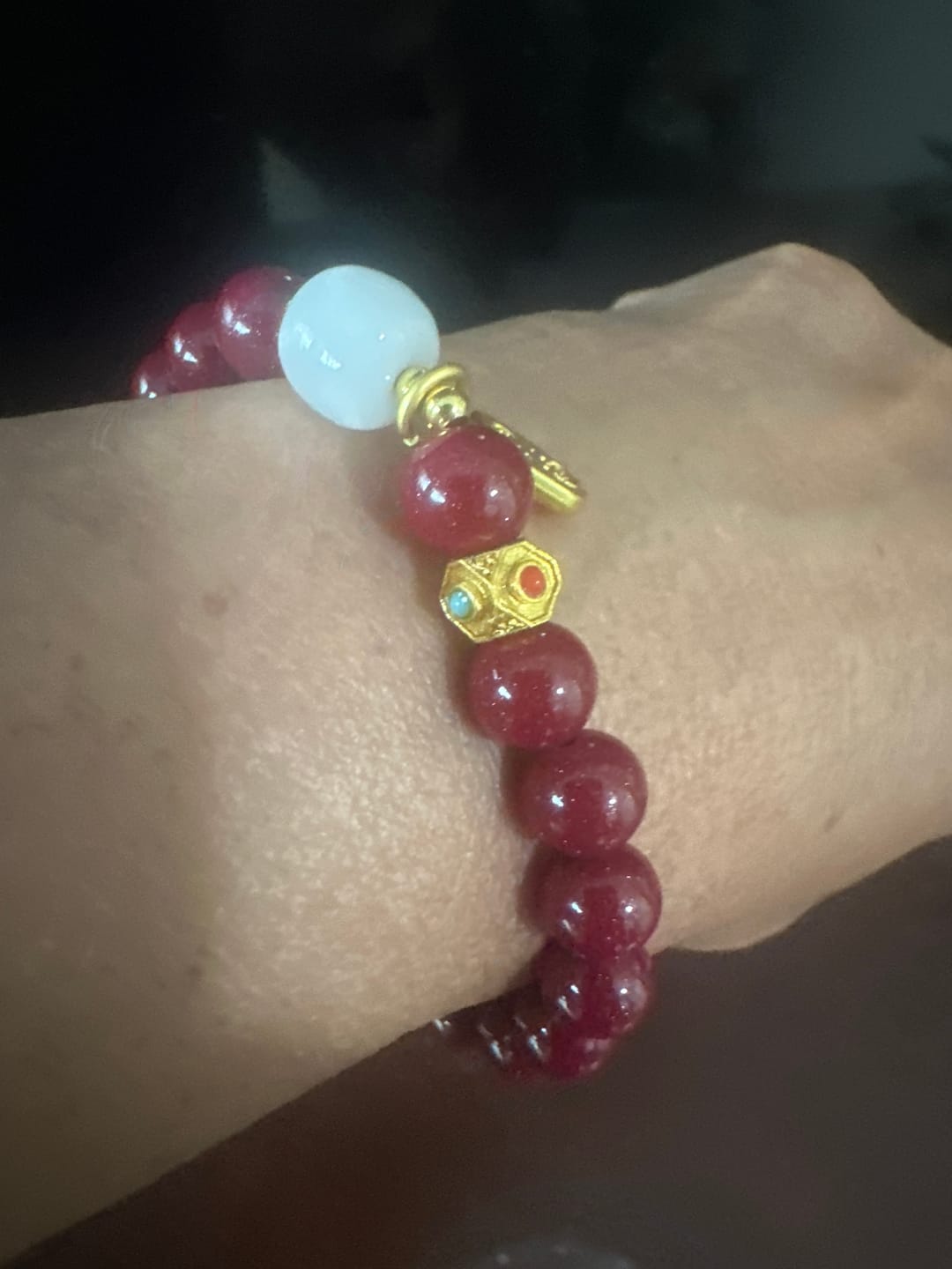 Customer photo review of Natural Myanmar Green Jadeite Bracelet – Authentic Grade A Burmese Jadeite with Pixiu Charm | Feng Shui Wealth, Protection & Peace Jewelry