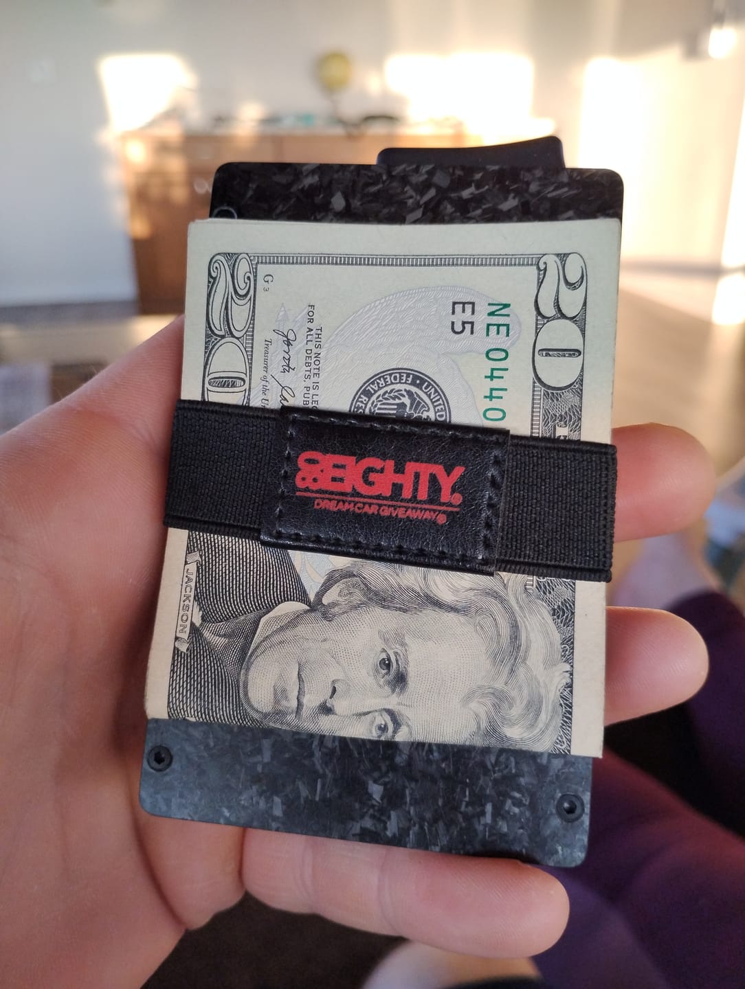 Customer photo review of 80Eighty® Minimalist Forged Carbon Wallet