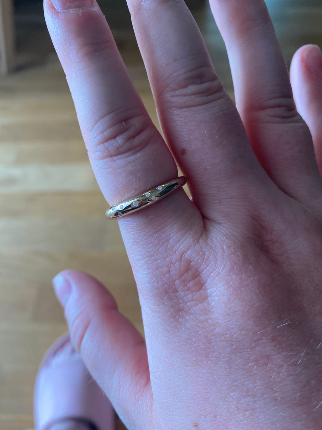 Customer photo review of Wave Ring with Stones