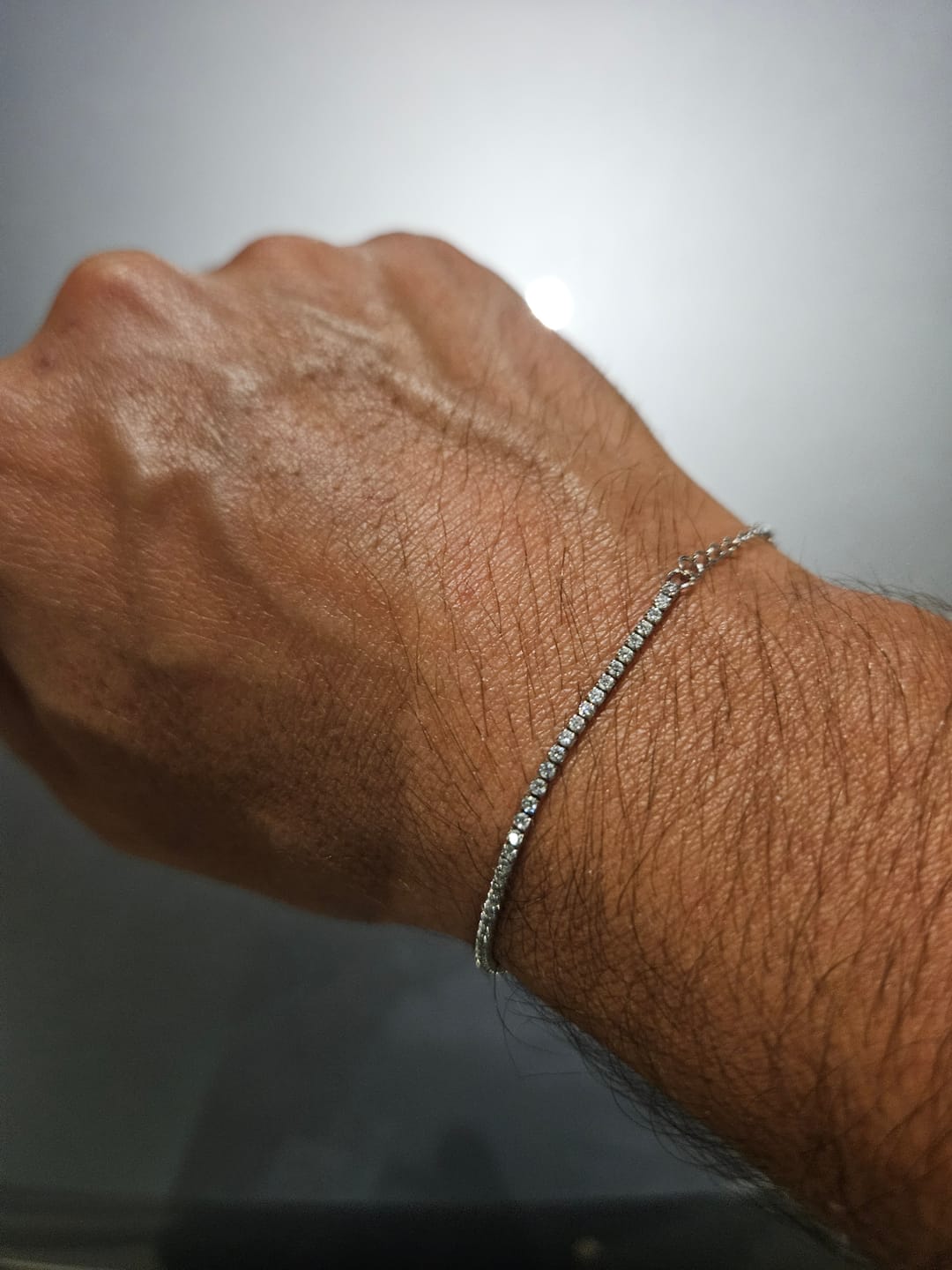 Customer photo review of Bracciale argento rodiato tennis e zirconi bianchi mm 1,5