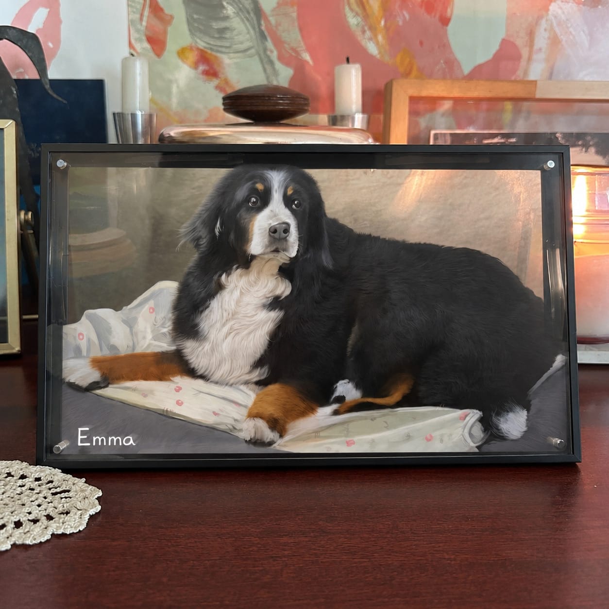 Customer photo review of 3D Hand-Drawn Pet Portraits