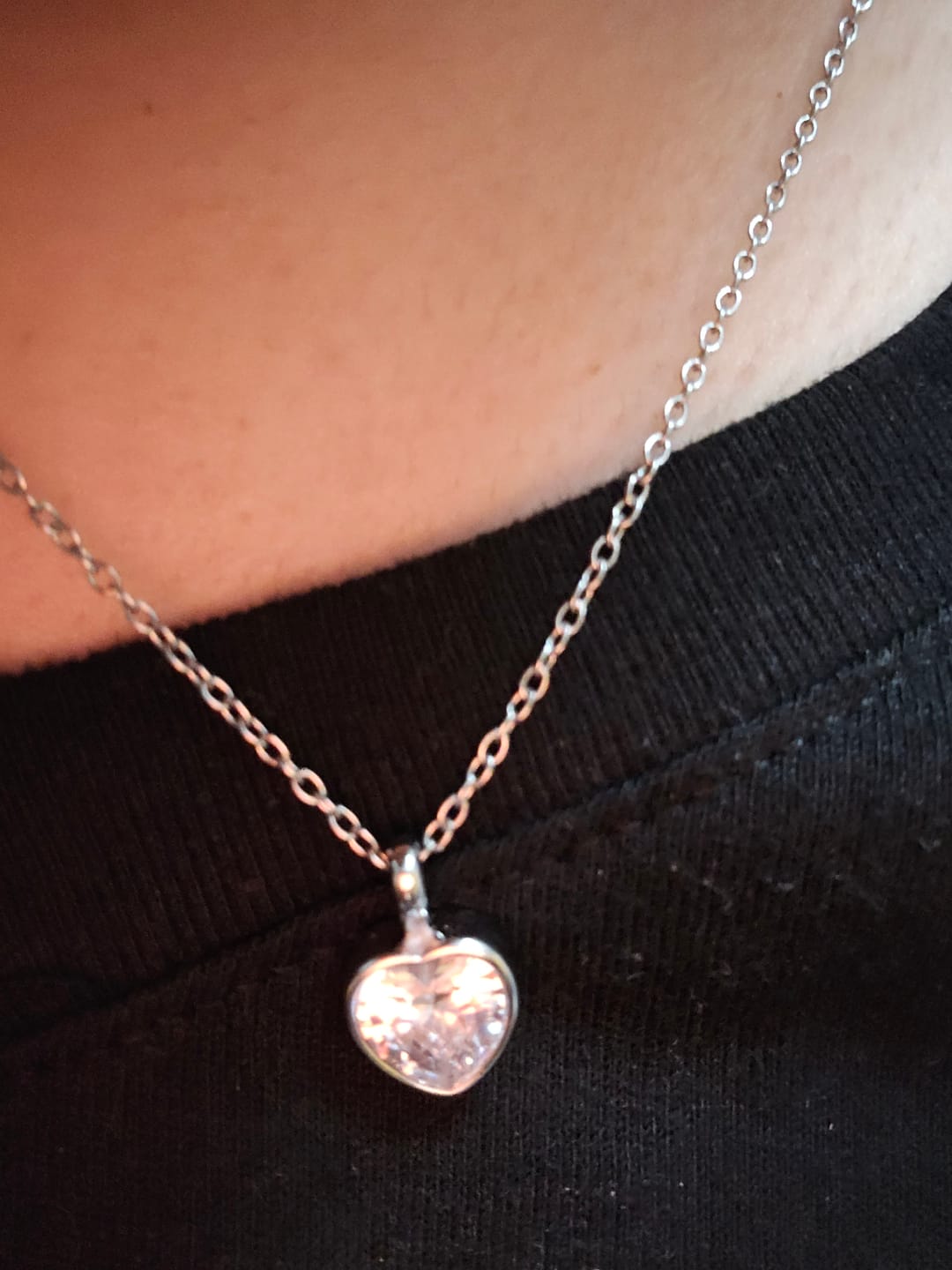 Customer photo review of Collar Amour Plata + Zirconia