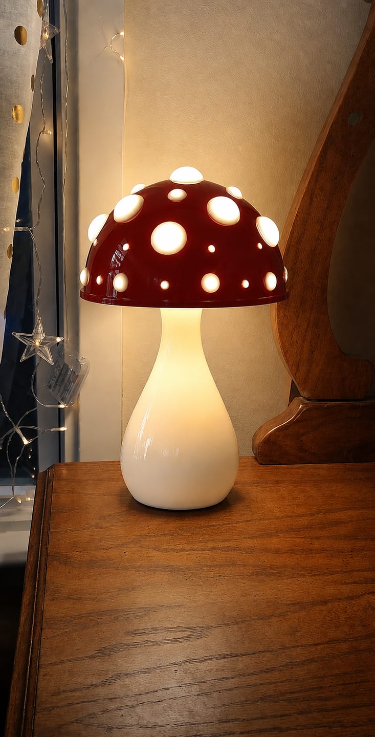Customer photo review of Designer Mushroom Table Lamp