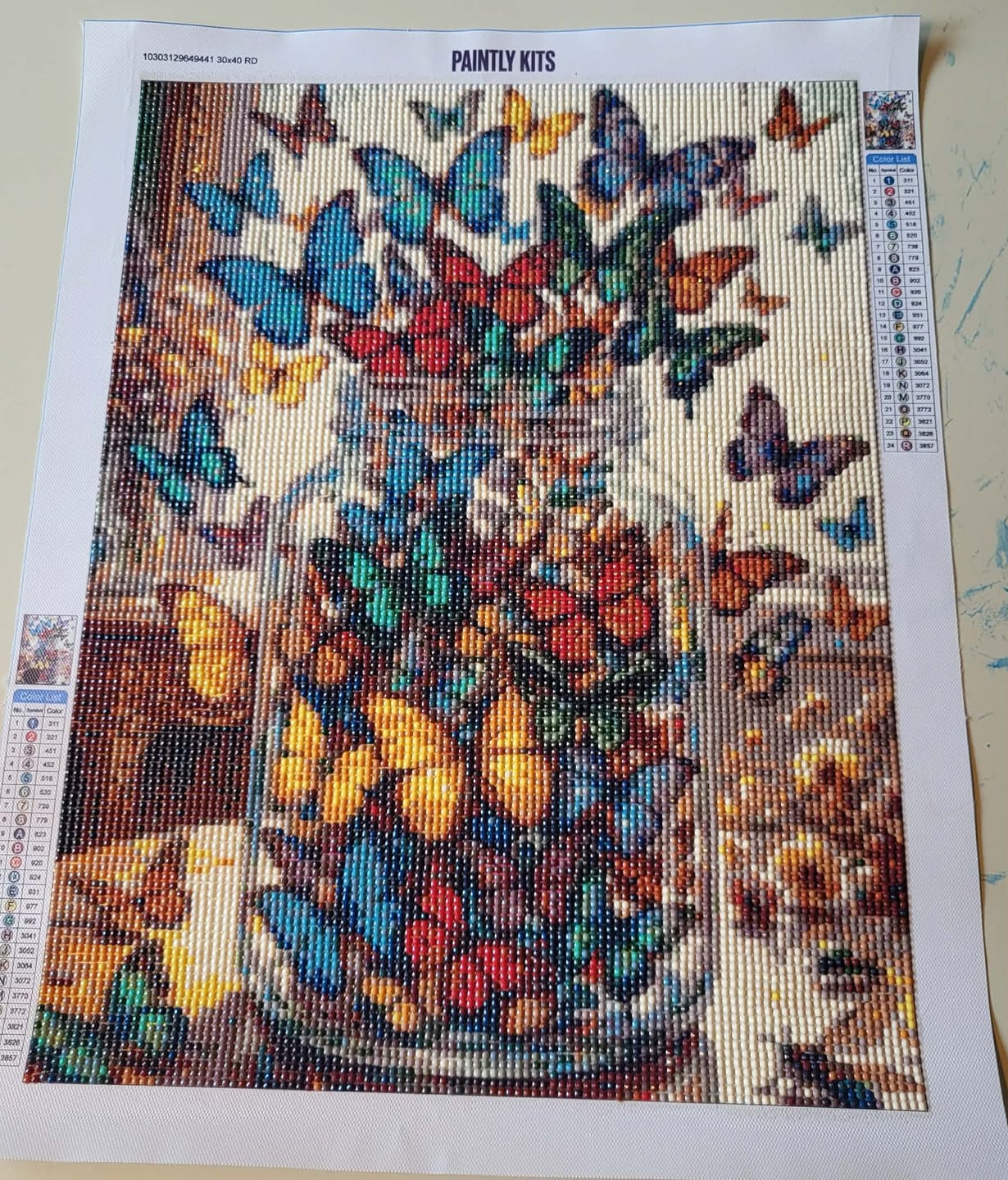 Customer photo review of Butterflies In Glass Jar (Diamond Painting)