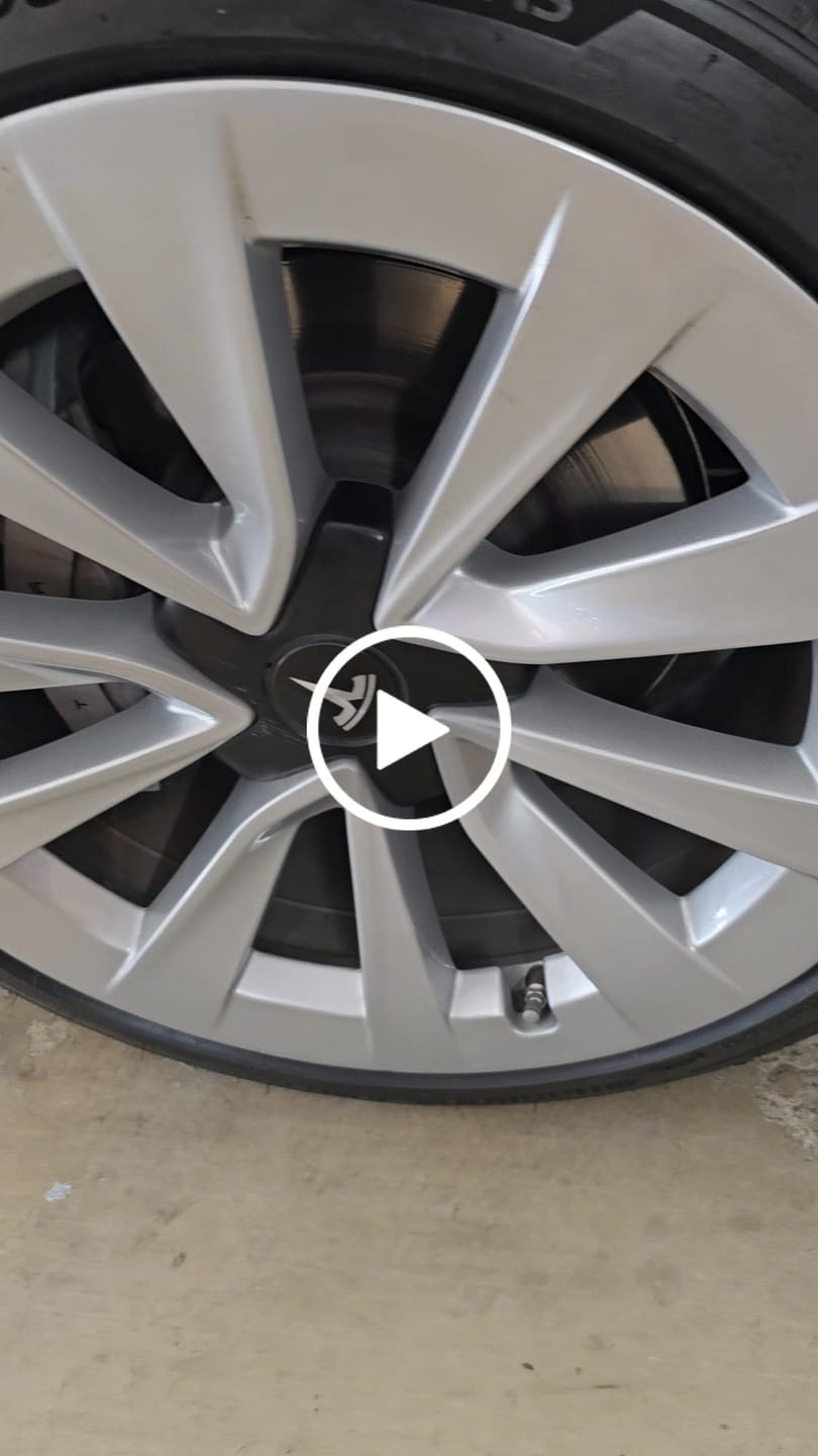 Customer video review of Tesla Wheel Touch-Up Paint for Model 3 19-inch Silver Stiletto Sport Rims - Color-matched Paint for DIY Curb Rash Repair
