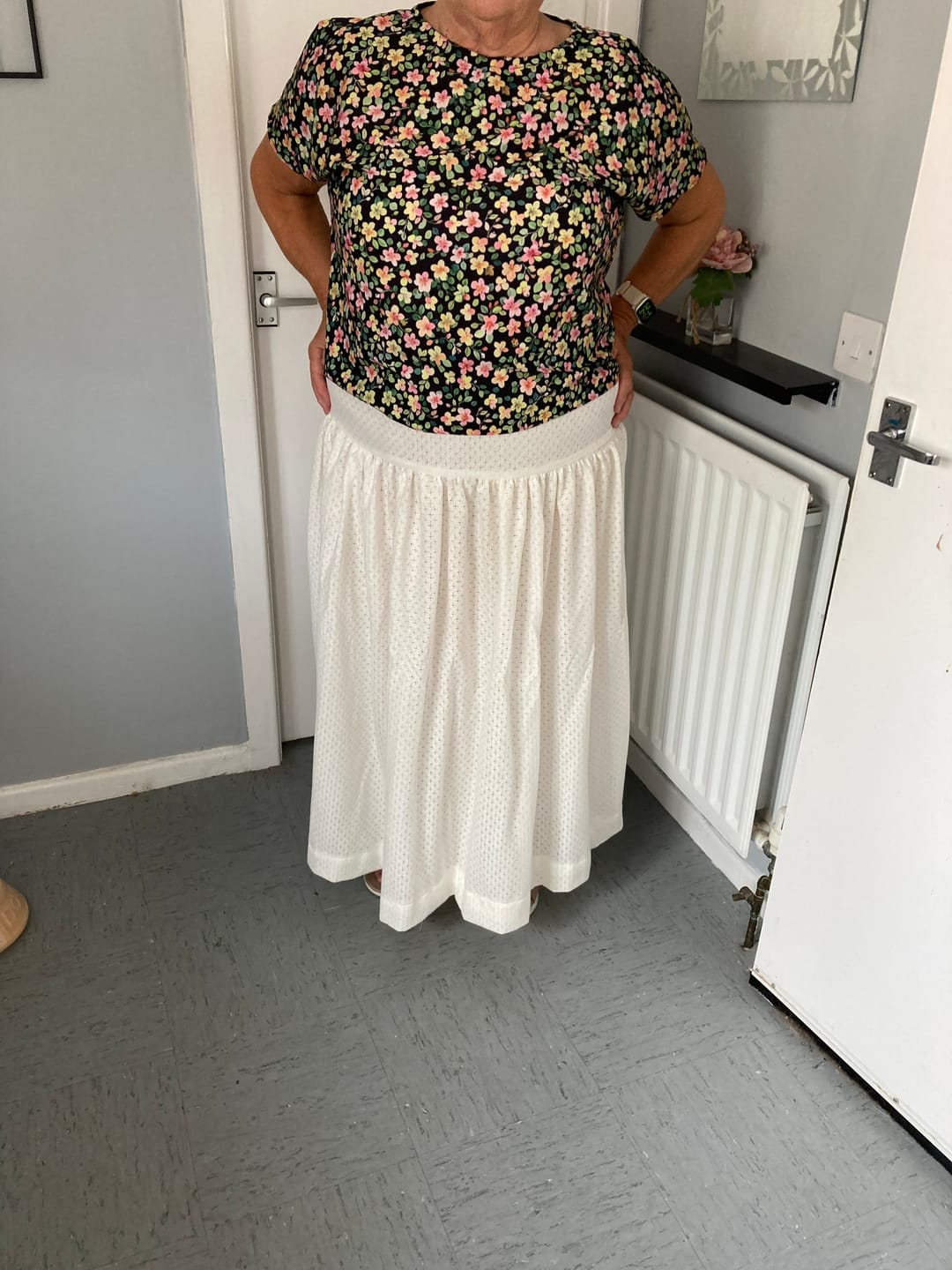 Customer photo review of Fine Grid Lace Fabric