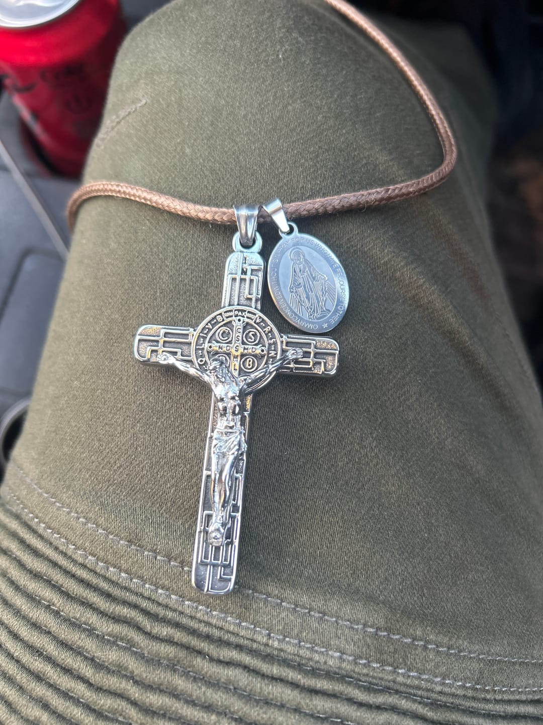 Customer photo review of Christianartworkshop Classic Retro Style Crucifix St. Benedict Medal Protection Pendant Necklace