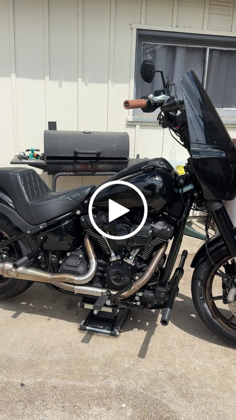 Customer video review of Iron Born Blade 25" Sissy Bar for Wide Seat w/ Foldable Rack for Harley Softail Low Rider S FXLRS Matte Black