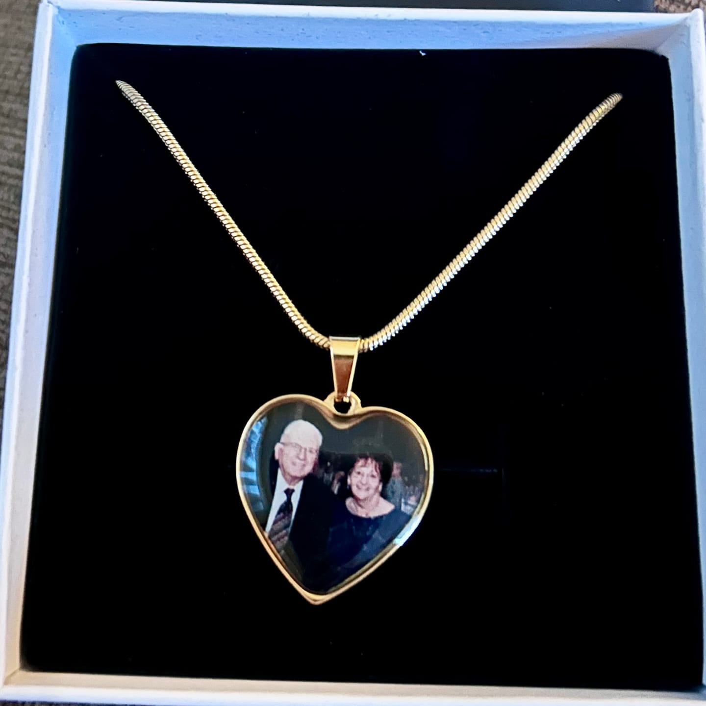 Customer photo review of Photo Engraved Necklace Memorial Gift