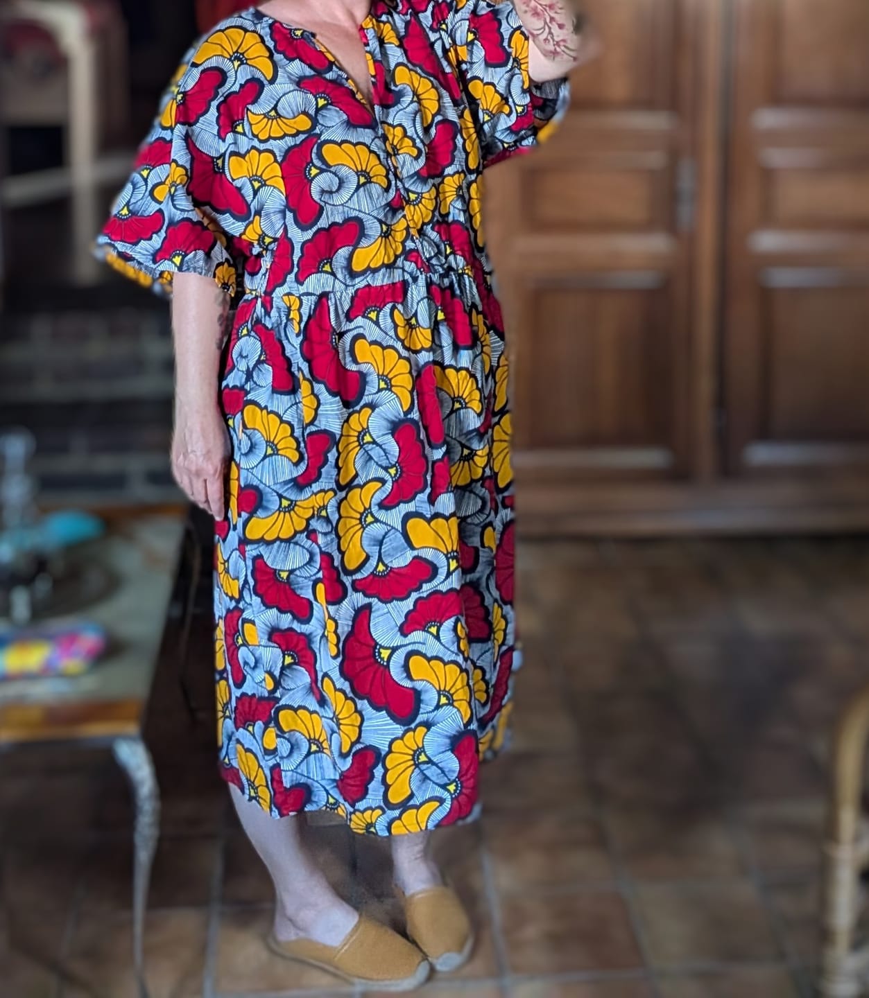 Customer photo review of Robe Capucine - Wax fleurs de mariage