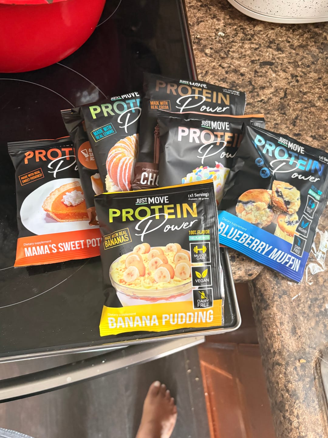 Customer photo review of Just MOVE Protein Sample Variety Pack - 7 Flavors