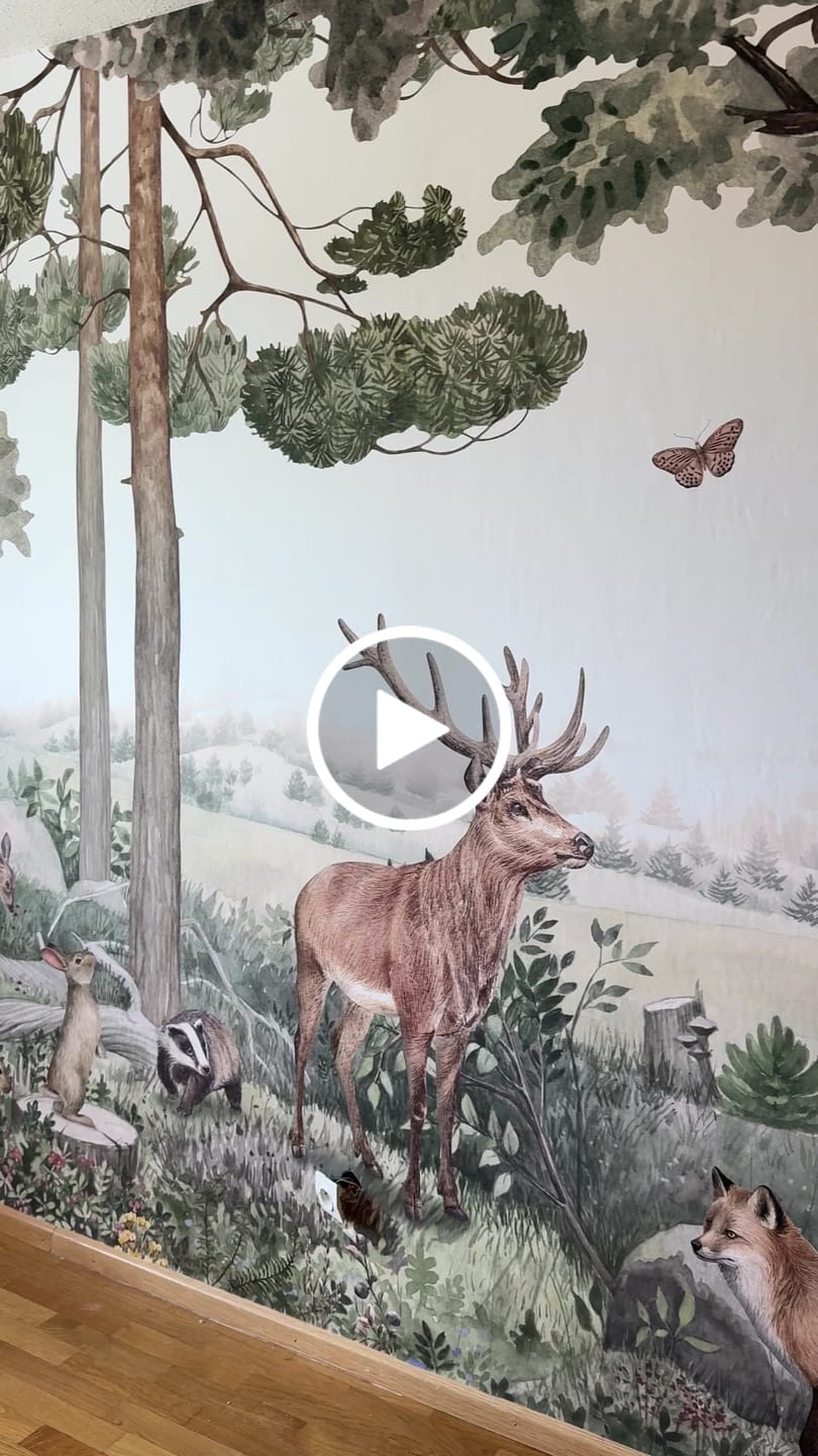 Customer video review of Forest Jive - Children's Brown Woodland Animal & Trees Wallpaper Mural
