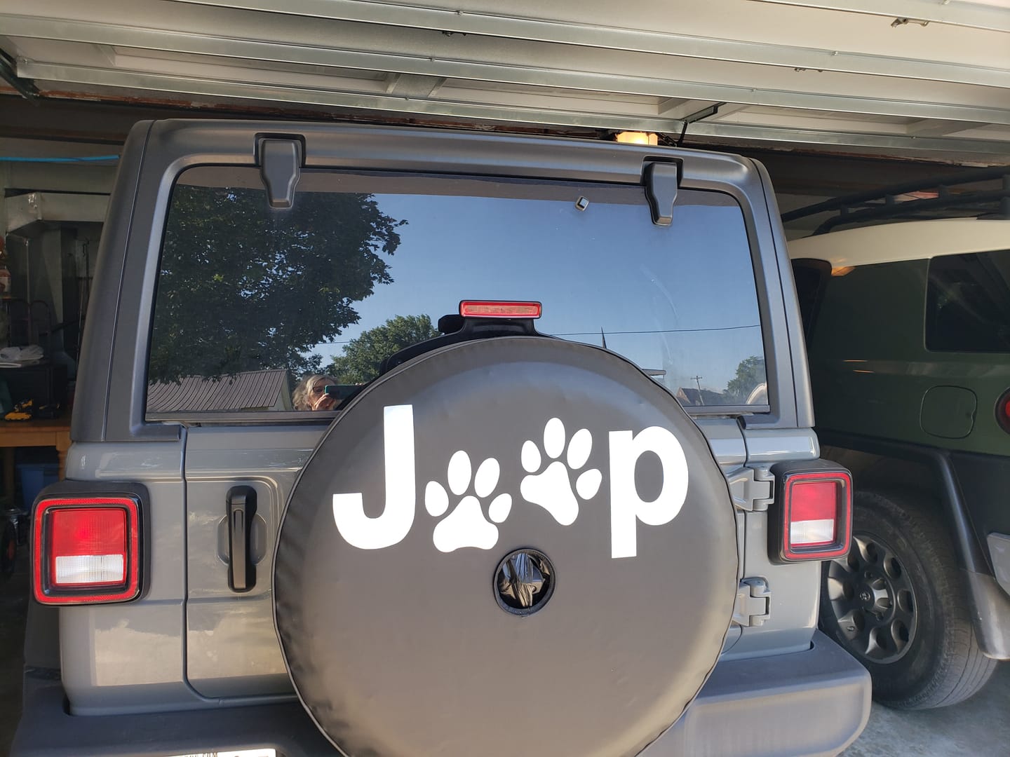 Customer photo review of Jeep Paw Spare Tire Cover for Jeep Wrangler