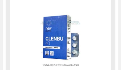 Customer's New Pharma Clembuterol box and pill blister pack on a white background