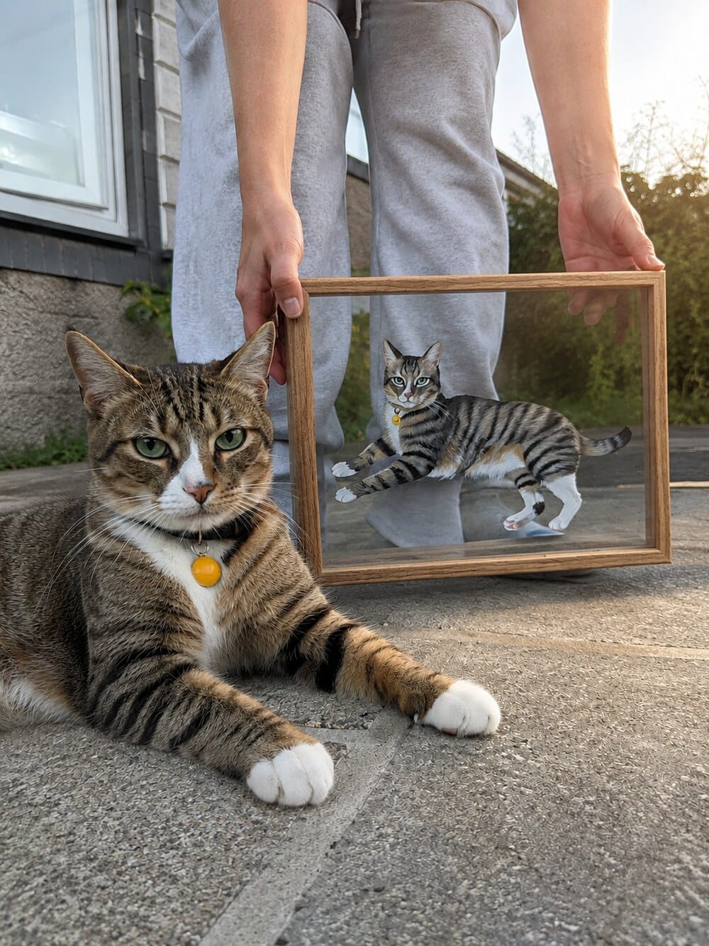 Customer photo review of 3D Hand-Drawn Pet Portraits