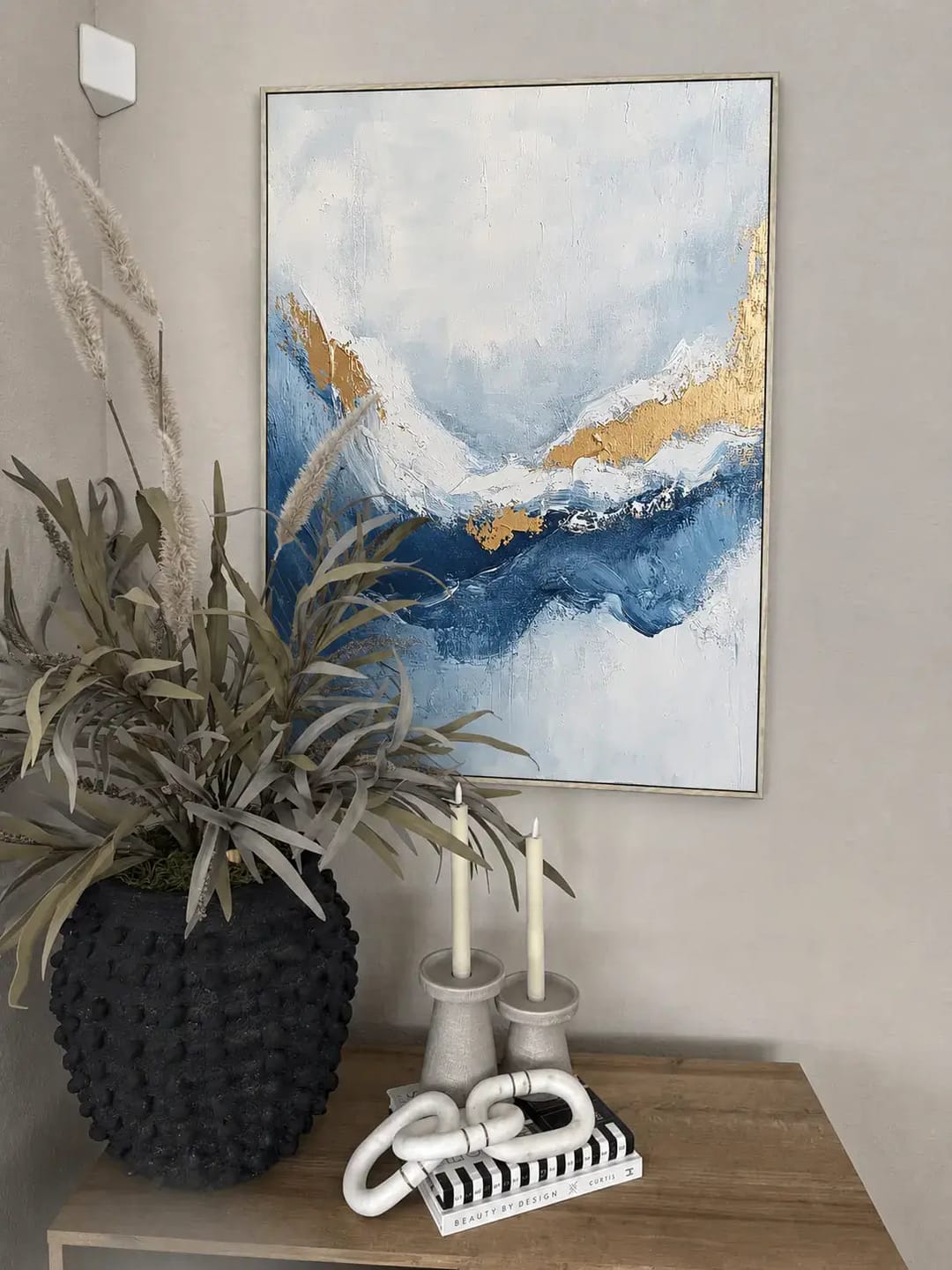 Customer photo review of Azure Gold Tide Abstract Wall Art