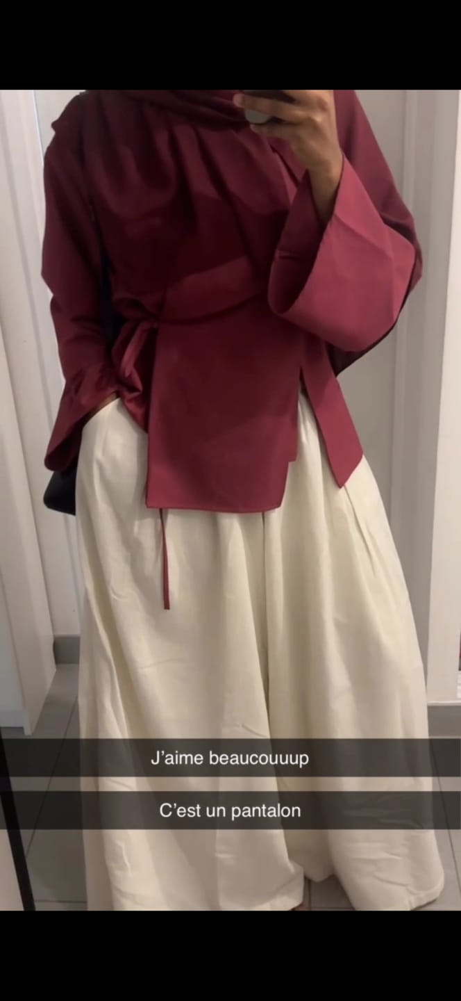 Customer photo review of Pantalon palazzo femme en lin "FREEDOM FIT" - OUMMI BASICS
