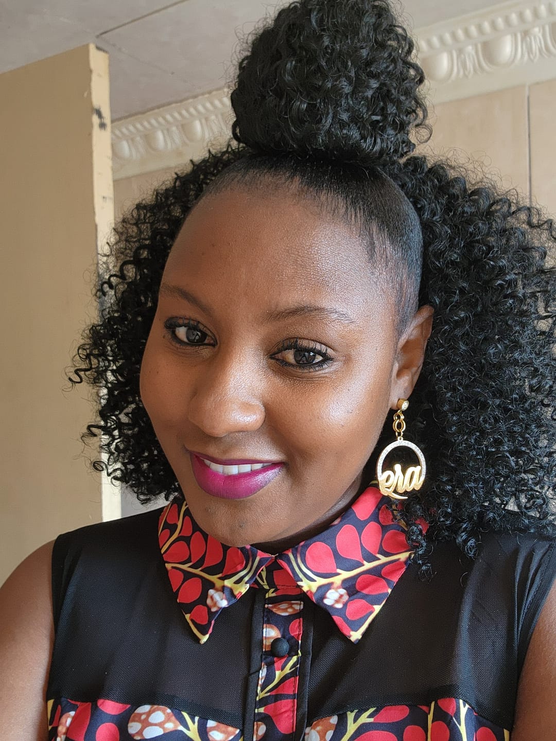 Customer photo review of Gold Muse Drop Hoops