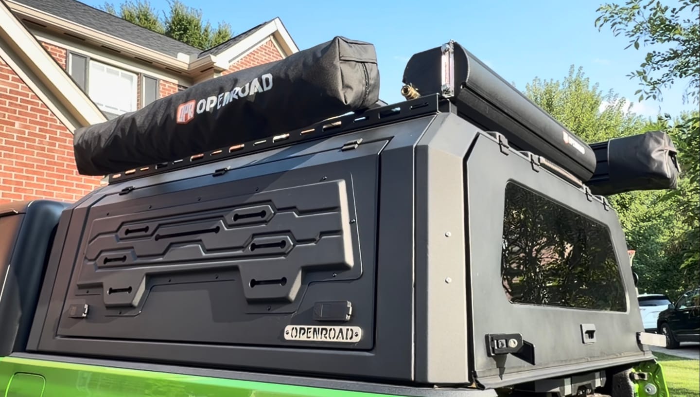 Customer photo review of OPENROAD Quick-Open Overland Shower/Privacy Awning V2