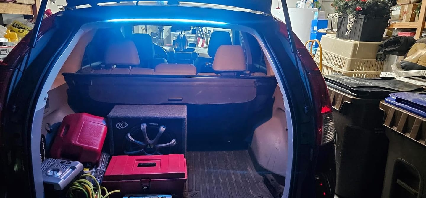 Customer photo review of BOLTHUT™ LED Trunk Light Strip — Auto-On Cargo Lighting