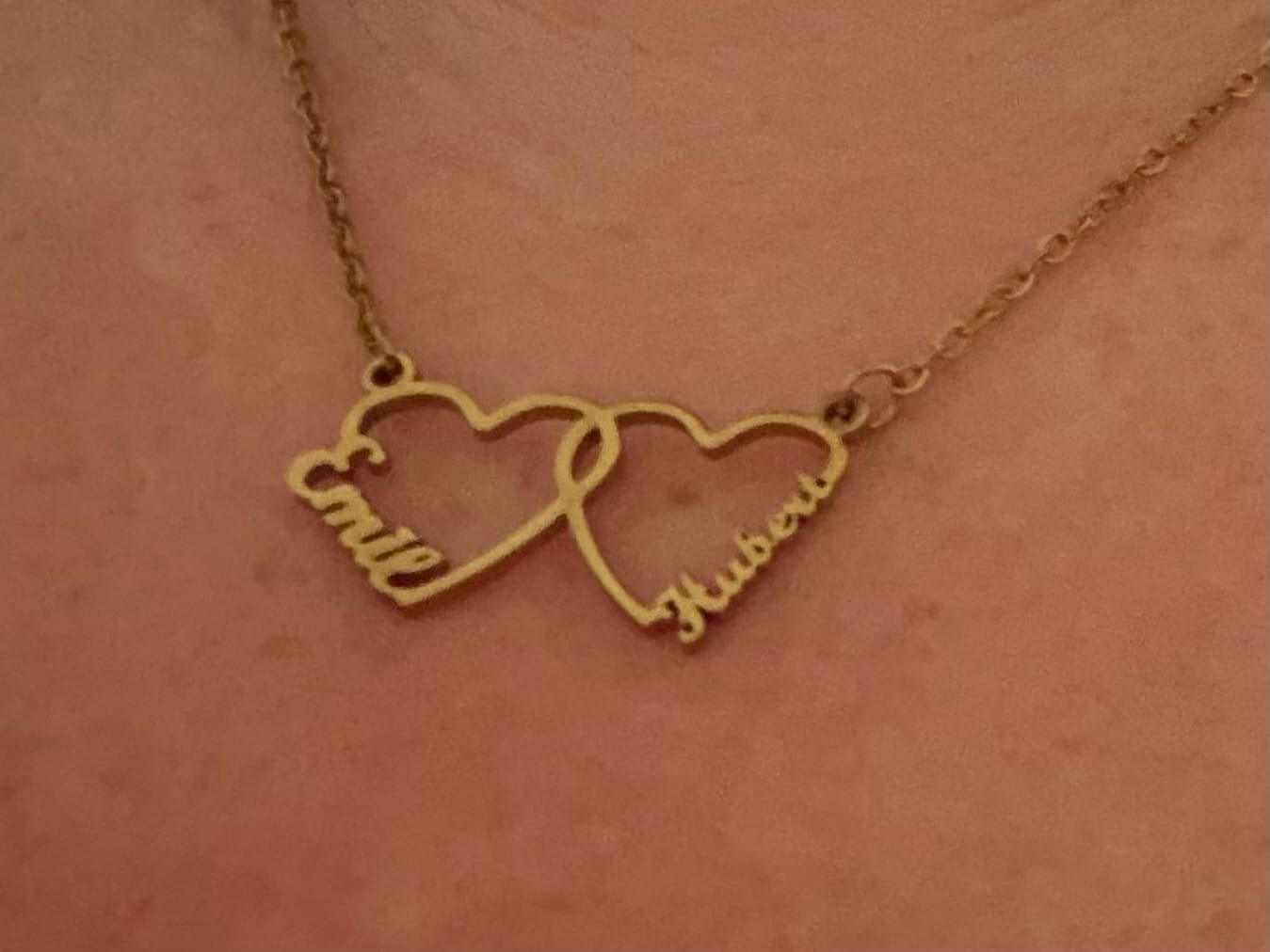 Customer photo review of Spersonalizowany naszyjnik z imieniem w kształcie serca