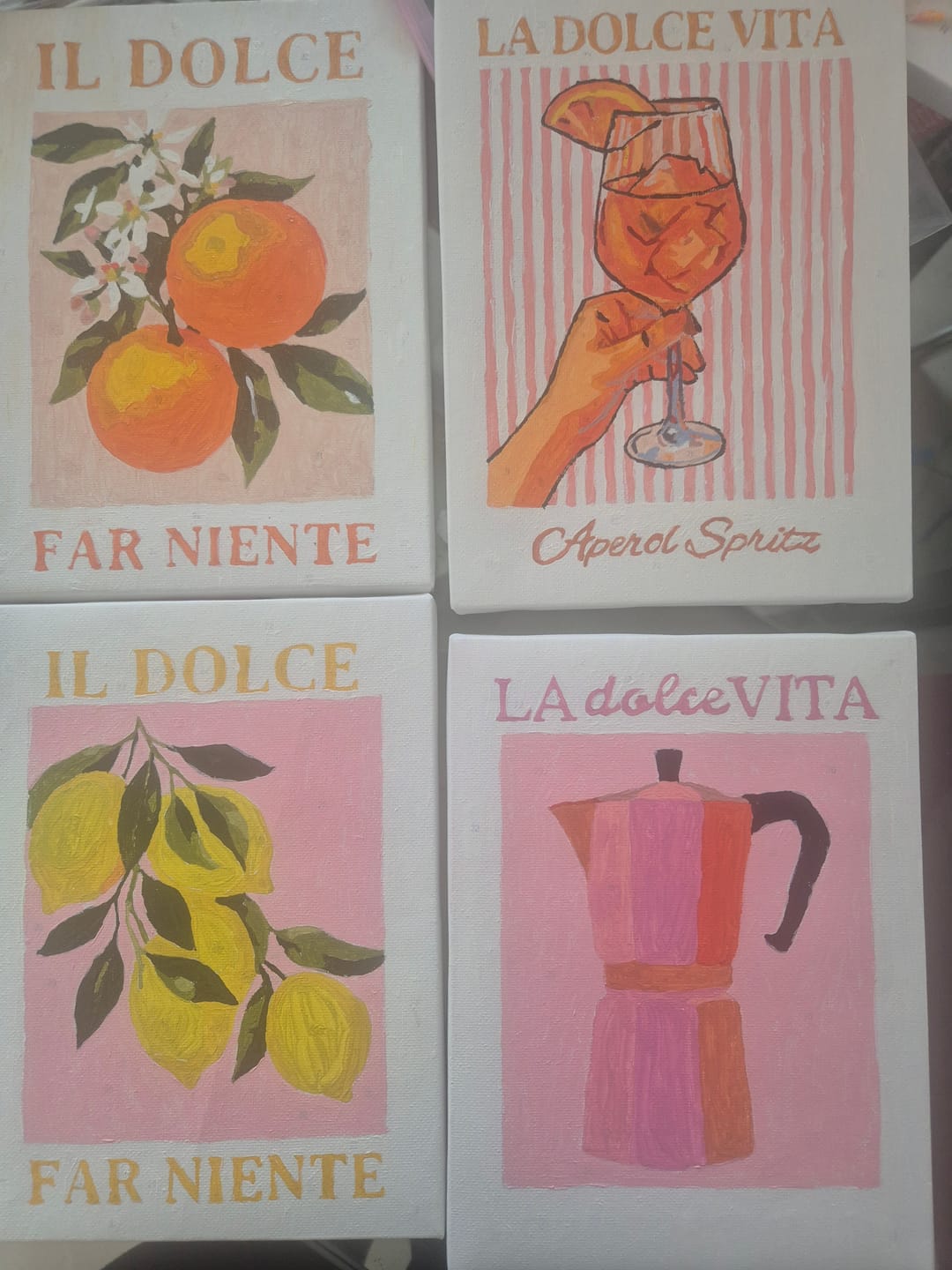Customer photo review of 6 Mini Paintings - Italian ''Dolce Vita'' Set