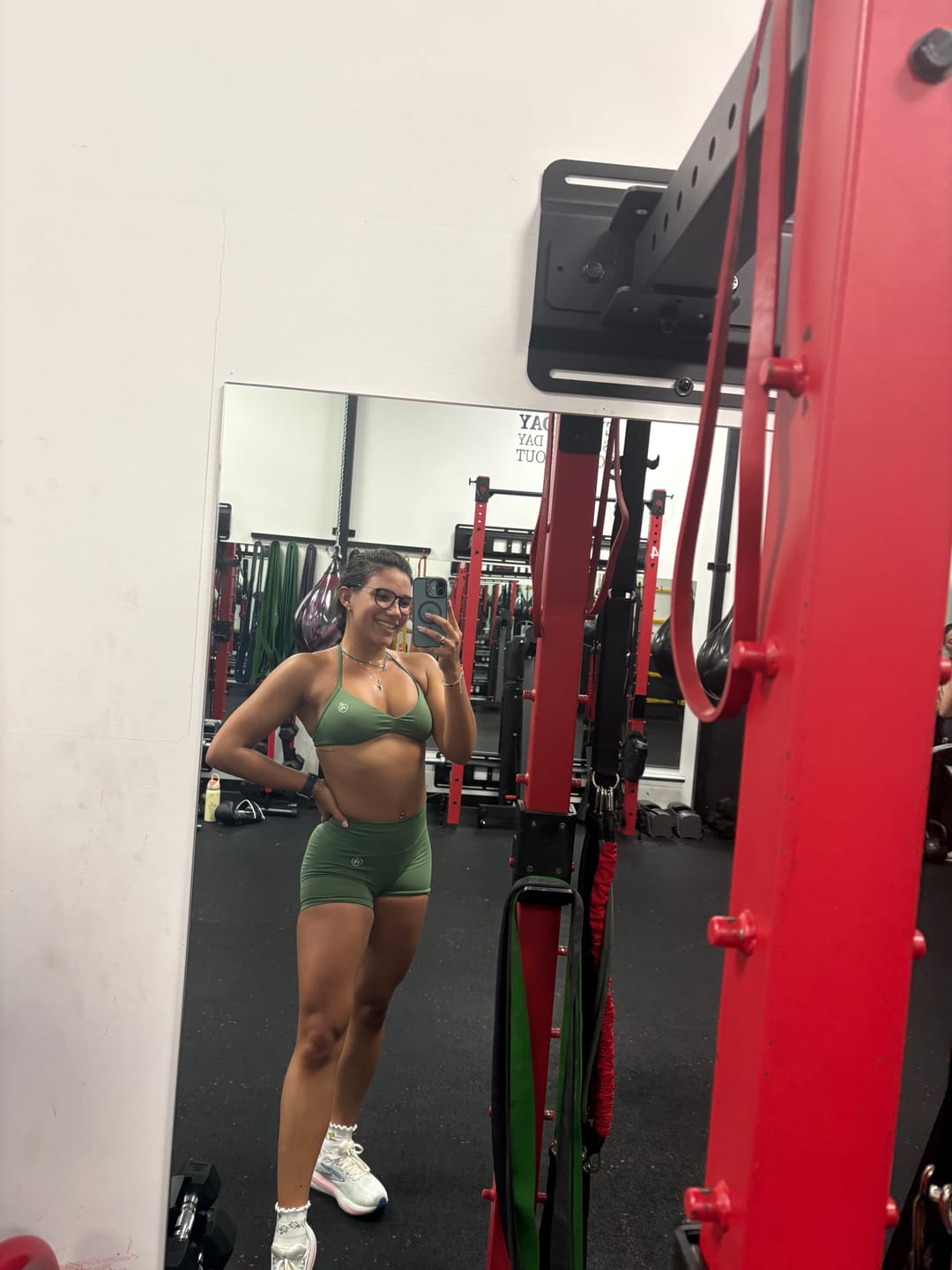 Customer photo review of Olive Bombshell Sports Bra and Shaping Short Set