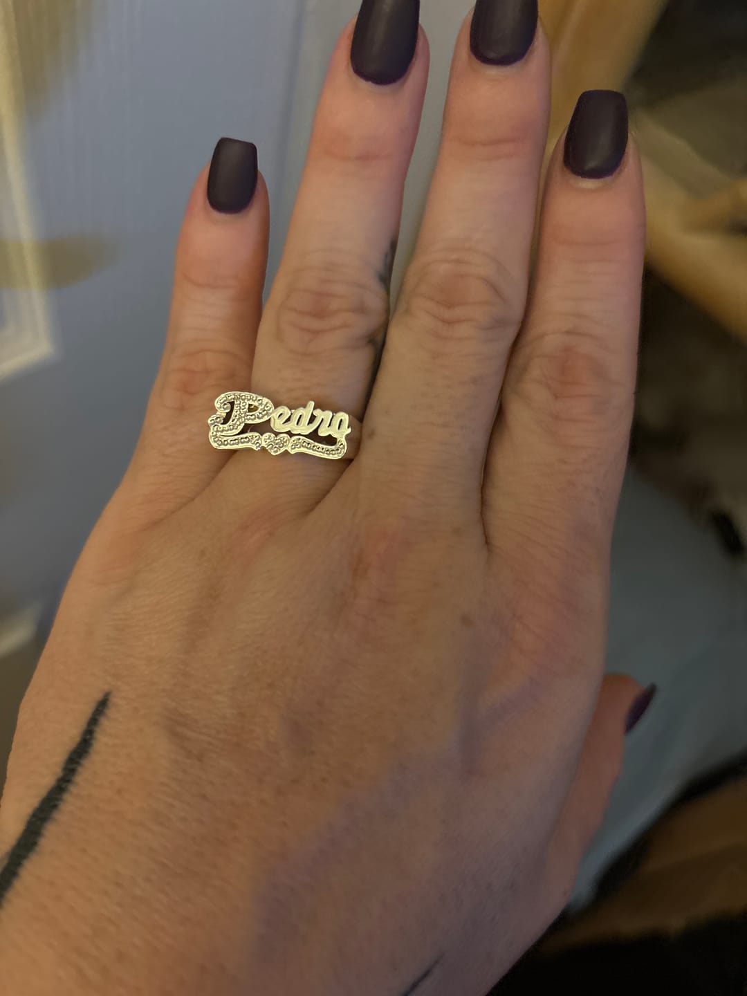 Customer photo review of Personalized Name Ring - Custom Name Ring